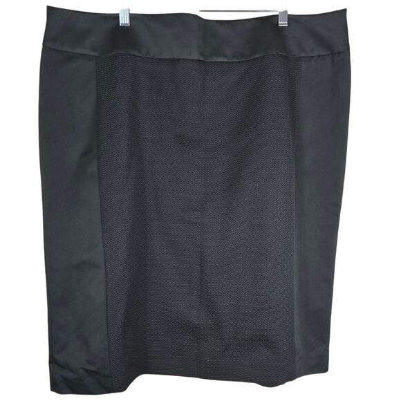 Voyage by Marina Rinaldi Black Wool Blend Business Women's Skirt 31 US 22 - Picture 1 of 5